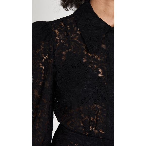 L'AGENCE Kaiya 3/4 Sleeve Black Lace Dress - Size X-Large - Picture 6 of 12